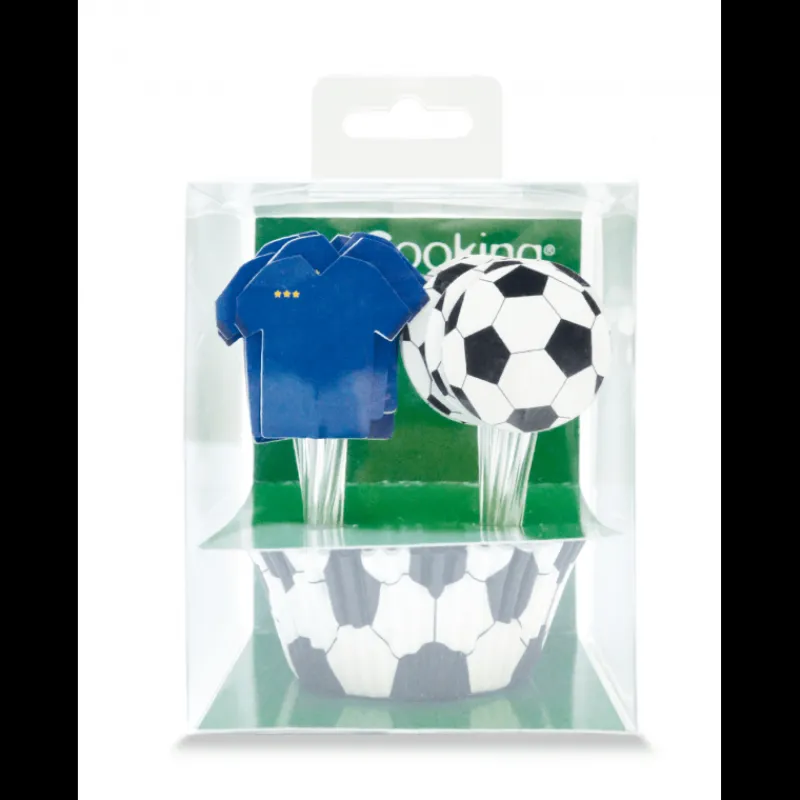 SCRAPCOOKING Décoration Gâteau|24 Caissettes Cupcakes + 24 Cake Toppers Football