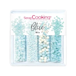SCRAPCOOKING Décoration Comestible|4 Décors en Sucre Blue Mix 64 g