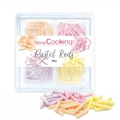 SCRAPCOOKING Décoration Comestible|4 Décors en Sucre Pastel Rods 60 g