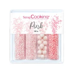 SCRAPCOOKING Décoration Comestible|4 Décors en Sucre Pink Mix 68 g