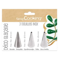 SCRAPCOOKING Douilles Pâtisserie|3 Douilles Pâtissières pour Glaçage