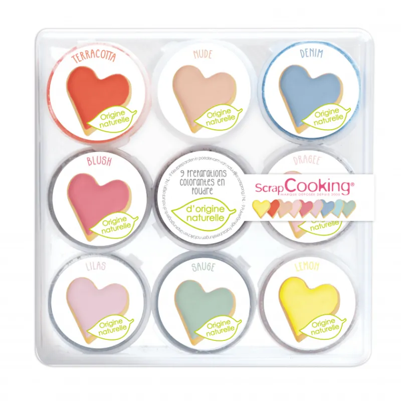 SCRAPCOOKING Colorants Alimentaires|9 Mini Préparations Colorantes Naturelles 9 x 2 g