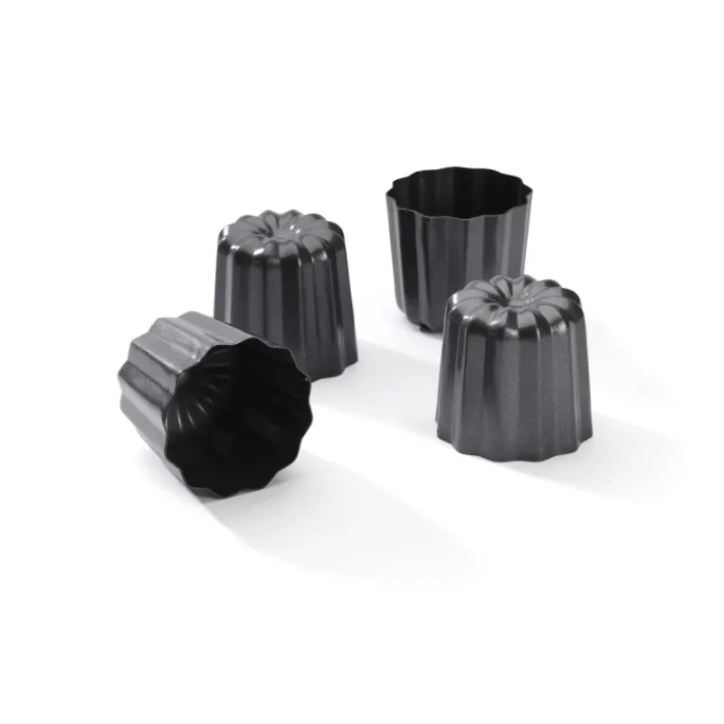 GOBEL Moule Anti-adhésif|Moules À Gâteaux|6 Moules à Cannelés 5,5 cm Anti-adhérent en Aluminium