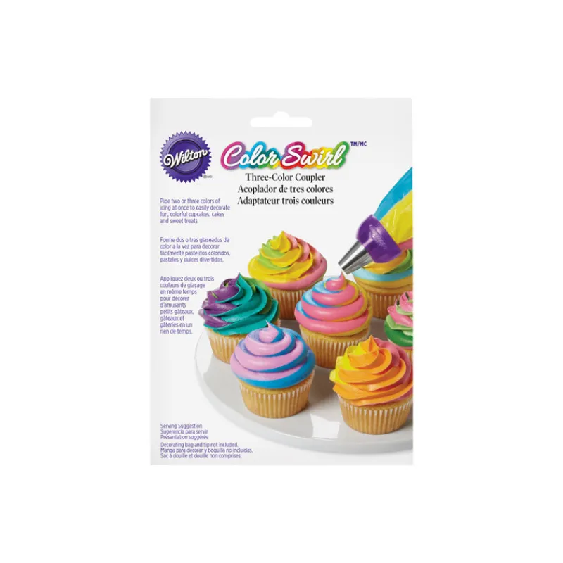 WILTON Douilles Pâtisserie|Adaptateur 3 couleurs ColorSwirl