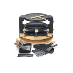 KITCHENCHEF Crêpière Eléctrique|Appareil à Raclette Multifonction, Grill & Crêpière