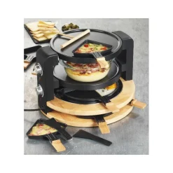 KITCHENCHEF Crêpière Eléctrique|Appareil à Raclette Multifonction, Grill & Crêpière