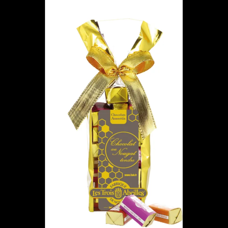 CUISINEADDICT Chocolats À Offrir|Confiserie|Assortiment de Chocolats au Nougat Tendre 150 g Les Trois Abeilles