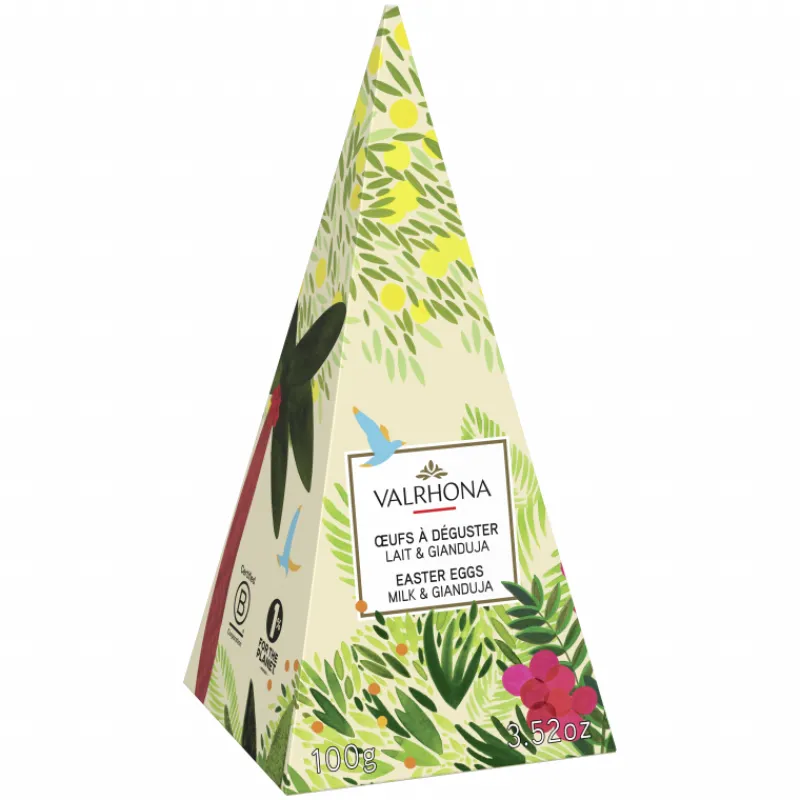 VALRHONA Chocolats À Offrir|Assortiment Œufs en Chocolat au Lait Praliné et Gianduja 100 g