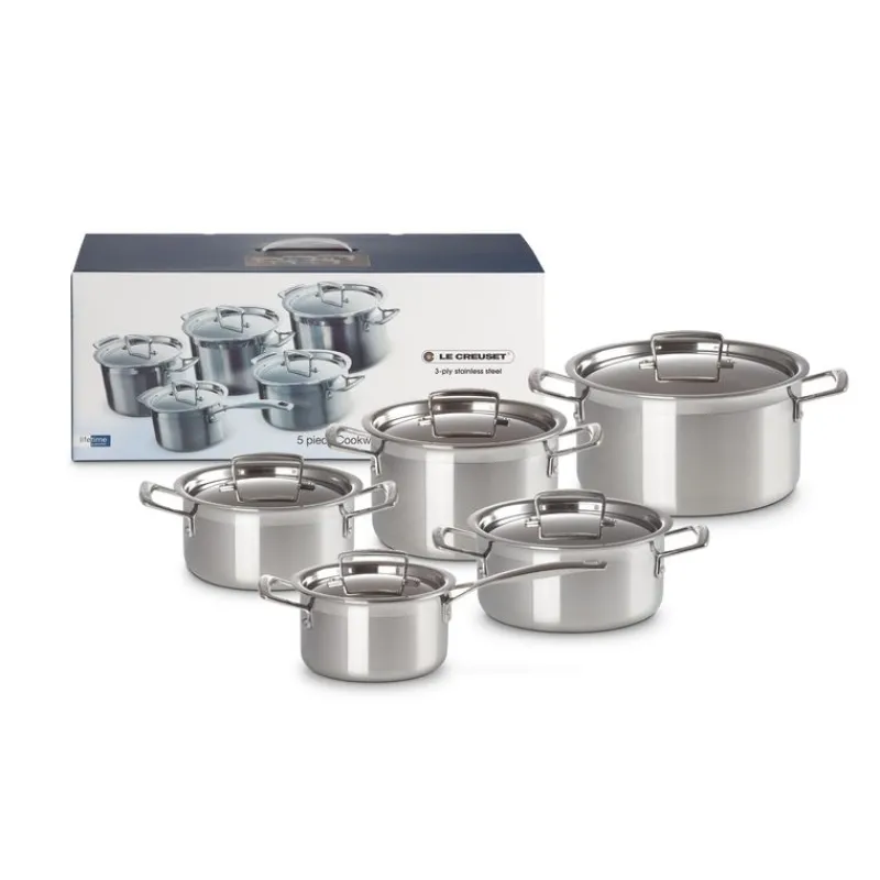 LE CREUSET Batterie De Cuisine|Batterie de Cuisine 5 Pièces Inox