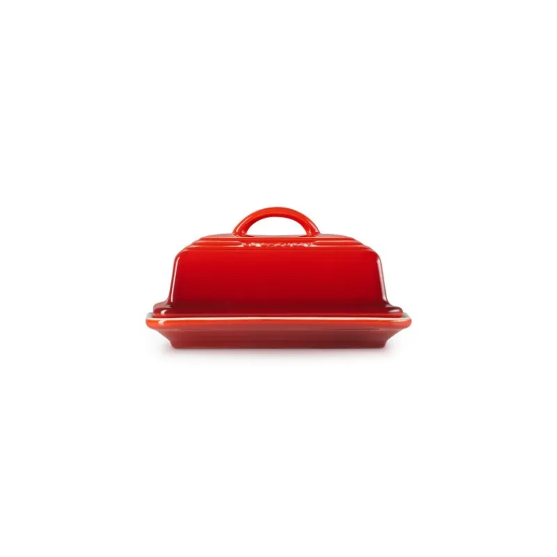 LE CREUSET Servir, Présenter|Beurrier Céramique avec Couvercle Cerise