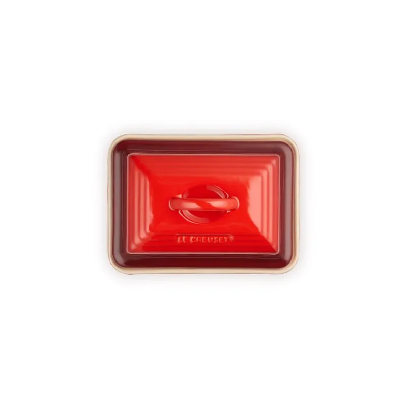 LE CREUSET Servir, Présenter|Beurrier Céramique avec Couvercle Cerise
