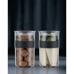 BODUM Conservation|Bocal Plastique 1 L avec Couvercle (x2) PRESSO
