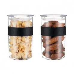 BODUM Conservation|Bocal Plastique 1 L avec Couvercle (x2) PRESSO