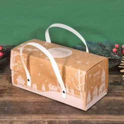 PATISDECOR Emballage Alimentaire|Boîte à Bûche 35 x 11 cm Kraft Patisdécor