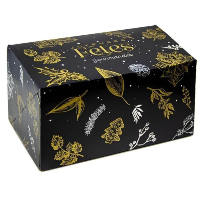 CUISINEADDICT Emballage Alimentaire|Boîte à Bûche 30x11cm Noël Féerique (x25)