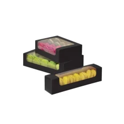CUISINEADDICT Emballage Alimentaire|Boîte 16 Macarons avec Fenêtre 17,5 cm