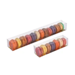 MALLARD FERRIERE Emballage Alimentaire|Boîte 9 Macarons Transparente Fond Or 24 cm