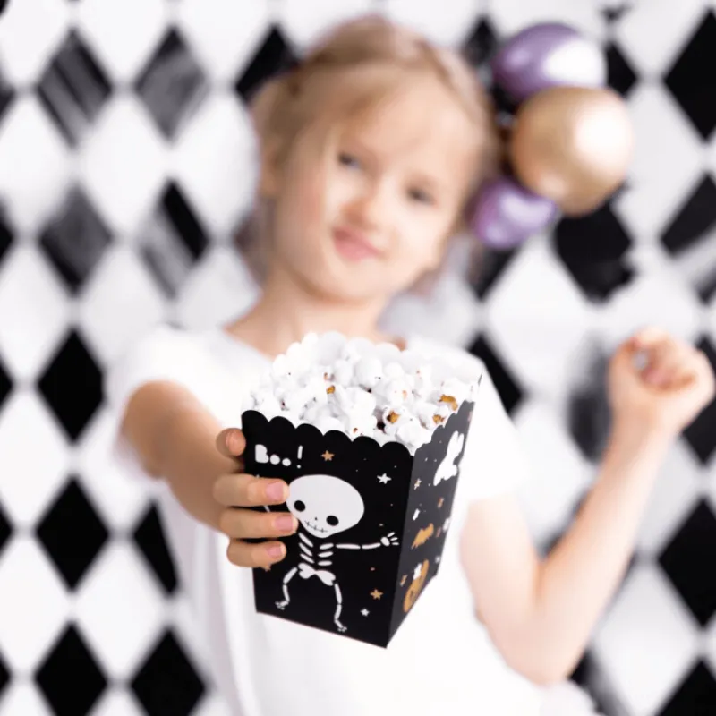 PARTYDECO Emballage Alimentaire|Boîte à Pop-Corn en Papier Halloween PartyDéco (x6)