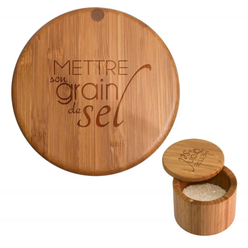 TOTALLY BAMBOO Moulin|Boîte à Sel Magnétique en Bambou