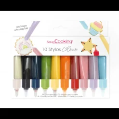 SCRAPCOOKING Nappages Et Glaçages|Décoration Comestible|Boîte 10 Stylos Chocolat Glaçage