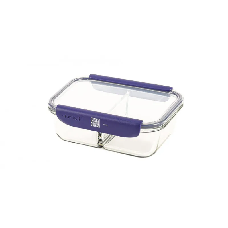 MASTRAD Conservation|Boîte de Conservation Connectée avec Compartiments 1,45 L Bleu Stor'eat