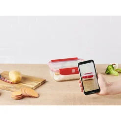 MASTRAD Conservation|Boîte de Conservation Connectée 1,04 L Rouge Stor'eat