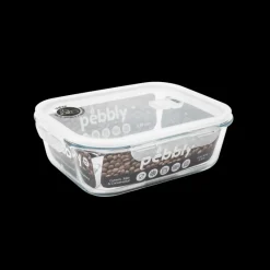 PEBBLY Plat De Cuisson|Conservation|Boîte de Conservation en Verre Rectangle 2,25 L
