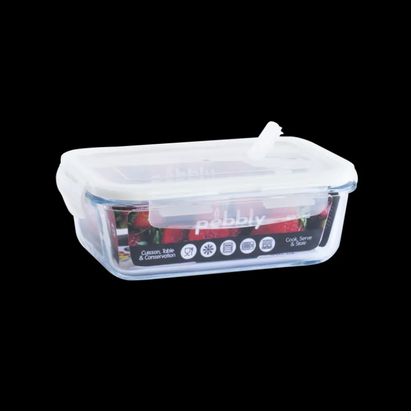 PEBBLY Conservation|Boîte de Conservation en Verre Rectangle 850 ml