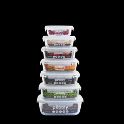 PEBBLY Plat De Cuisson|Conservation|Boîte de Conservation en Verre Rectangle 1,5 L