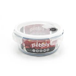 PEBBLY Plat De Cuisson|Conservation|Boîte de Conservation en Verre Rond 950 ml