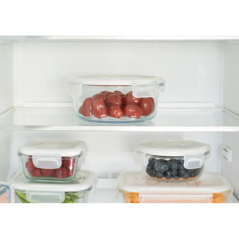 PEBBLY Plat De Cuisson|Conservation|Boîte de Conservation en Verre Rond 950 ml