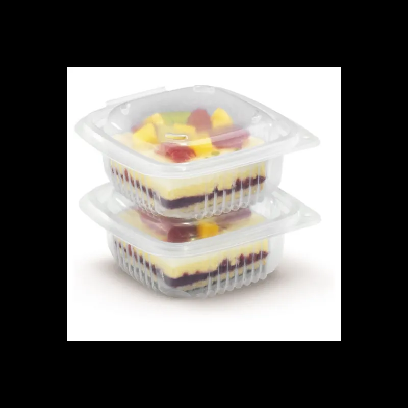 CUISINEADDICT Conservation|Boîte Plastique avec Couvercle 375 ml 12,3 x 11,4 cm x H 6,6 cm (x50) Ondipack