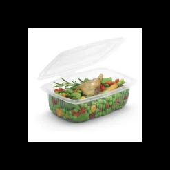 CUISINEADDICT Conservation|Boîte Plastique avec Couvercle 375 ml 12,3 x 11,4 cm x H 6,6 cm (x50) Ondipack