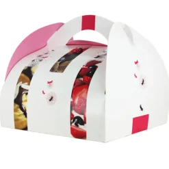 CUISINEADDICT Emballage Alimentaire|Boîte pâtissière avec poignées Trio 18 x 18 cm x H 6 cm (x50)