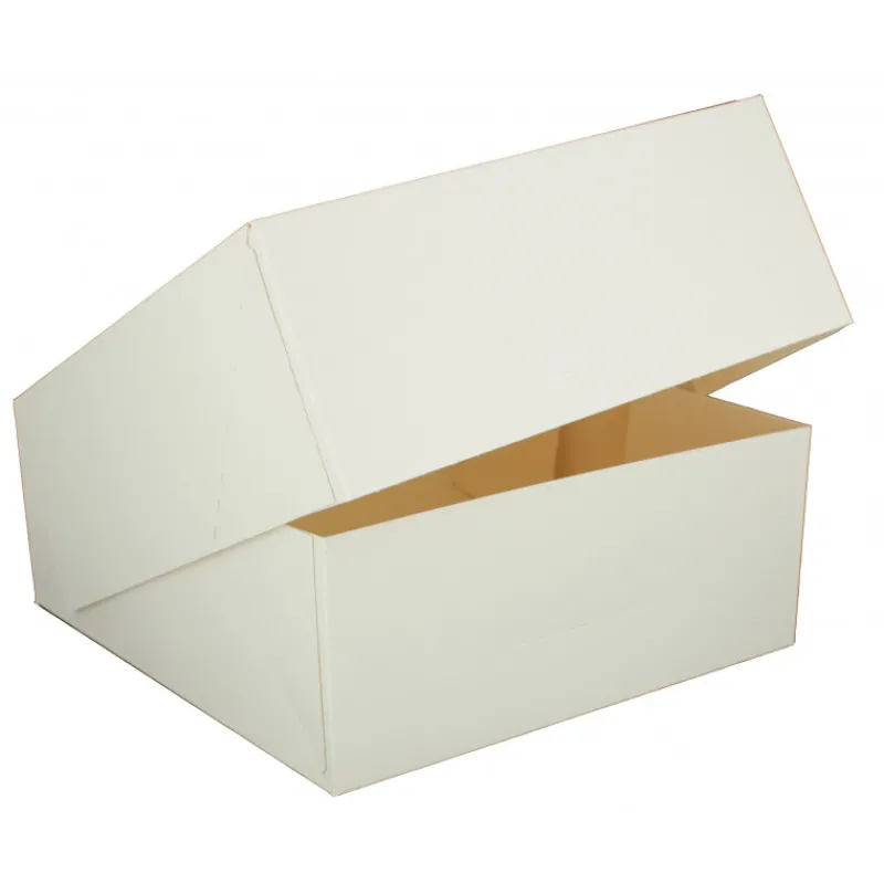 CUISINEADDICT Emballage Alimentaire|Boîte pâtissière blanche - 29 x H 5 cm - (x50)