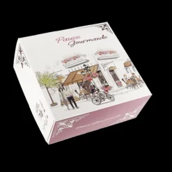 CUISINEADDICT Emballage Alimentaire|Boîte pâtissière Pause Gourmande - 22 x H 8 cm - (x50)