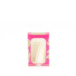 CUISINEADDICT Décoration Gâteau|Bougie anniversaire chiffre 7 blanche avec filet doré