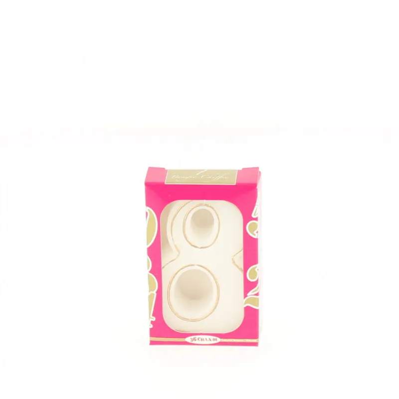 CUISINEADDICT Décoration Gâteau|Bougie anniversaire chiffre 8 blanche avec filet doré