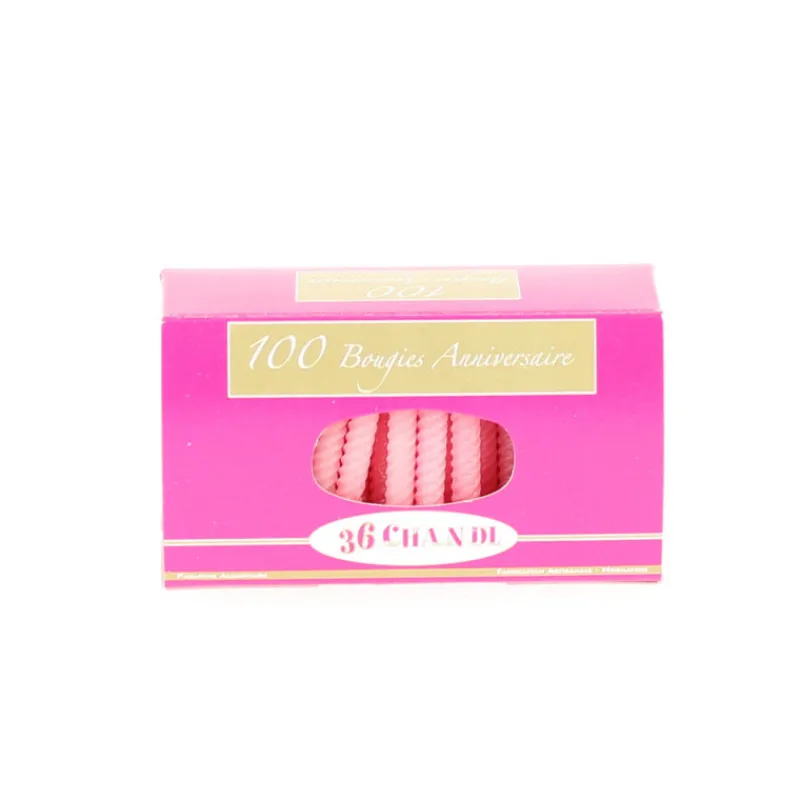 CUISINEADDICT Décoration Gâteau|Bougie anniversaire torsadée Rose (x100)