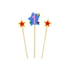 GATODECO Décoration Gâteau|Bougie Chiffre 1 avec 2 bougies étoiles Gatodéco