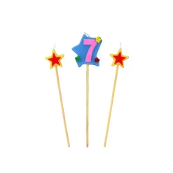 GATODECO Décoration Gâteau|Bougie Chiffre 7 avec 2 bougies étoiles Gatodéco
