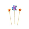 GATODECO Décoration Gâteau|Bougie Chiffre 2 avec 2 bougies étoiles Gatodéco