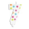SCRAPCOOKING Décoration Gâteau|Bougie Chiffre 7 Blanche à Etoiles Multicolores
