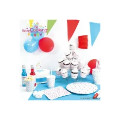 SCRAPCOOKING Décoration Gâteau|Bougie Chiffre 9 Blanche à Etoiles Multicolores