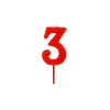GATODECO Décoration Gâteau|Bougie Chiffre 3 Rouge Gatodéco