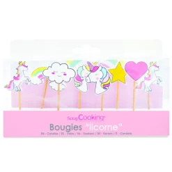 SCRAPCOOKING Décoration Gâteau|Bougie Licorne 7 cm (x8)