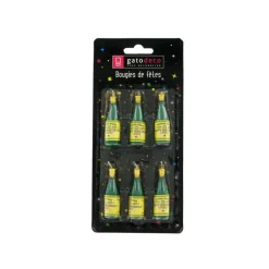 GATODECO Décoration Gâteau|Bougies Bouteilles de Champagne (x6) Gatodéco