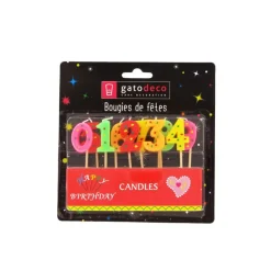 GATODECO Décoration Gâteau|Bougies Chiffres sur Piques Assorties (x10) Gatodéco