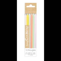 SCRAPCOOKING Décoration Gâteau|Bougies Longues Pastel 12 cm (x12)