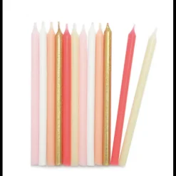 SCRAPCOOKING Décoration Gâteau|Bougies Longues Rose et Or 12 cm (x12)